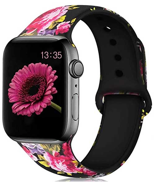 Kwiatowy pasek do zegarka Apple