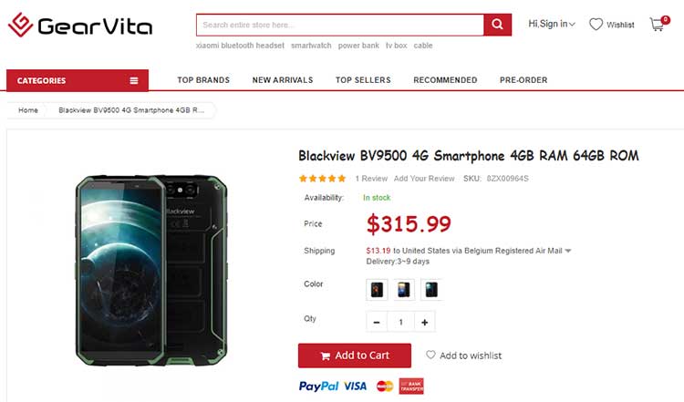Smartfon BlackView BV9500 4G — kod kuponu GearVita