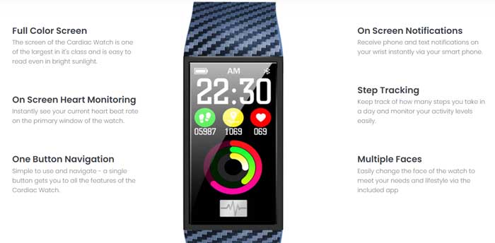 Funkcje Cardiac-Smart-Watch