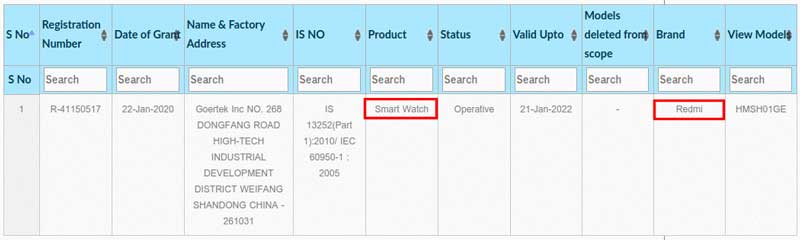 Smartwatch Redmi