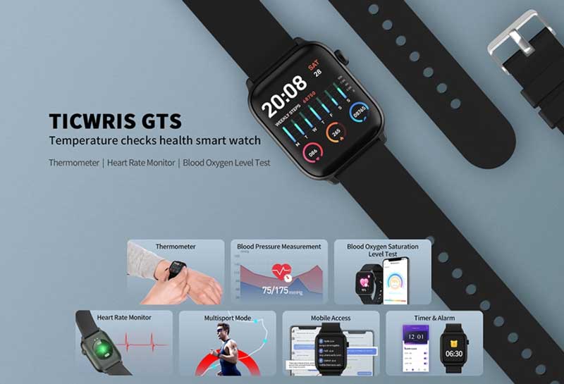 TICWRIS GTS – Smartwatch z termometrem
