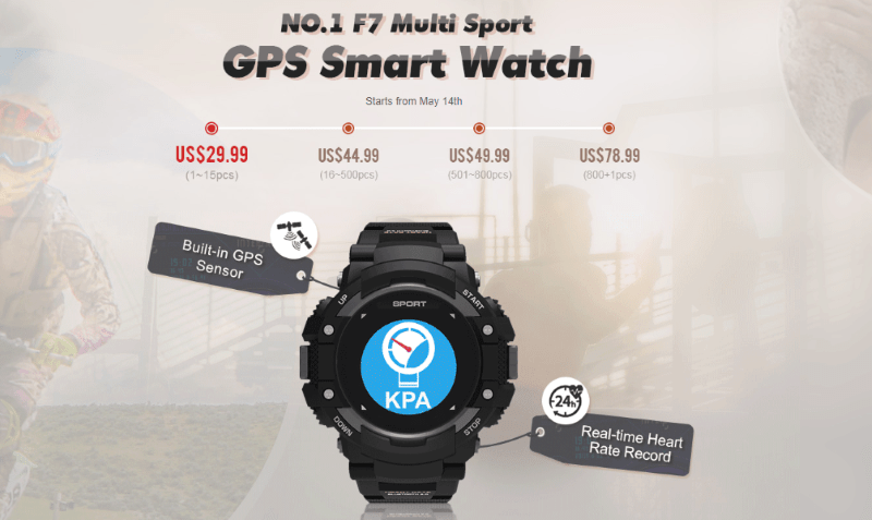 No.1 F7 Smartwatch Cena Snap-Up 10,99 dolarów tylko w dolarach amerykańskich
