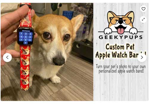 Custom Pet Art Portrait Apple Watch Strap