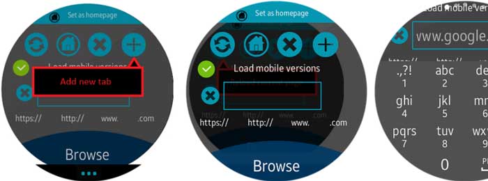 Aplikacja WebBrowser dla smartwatchy Samsung