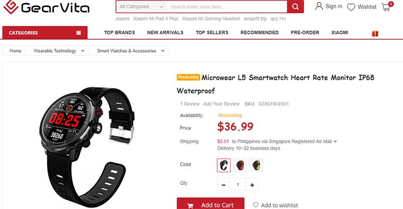 Smartwatch Microwear L5 – kod kuponu